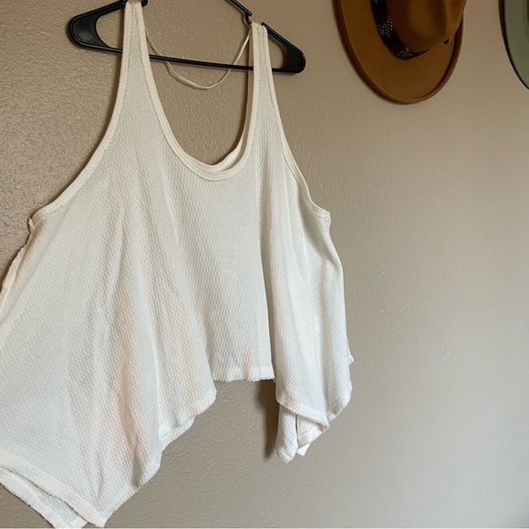 NWOT - FREE PEOPLE - WE THE FREE - Cactus Milk White - Asymmetric Tank Top - Picture 3 of 15